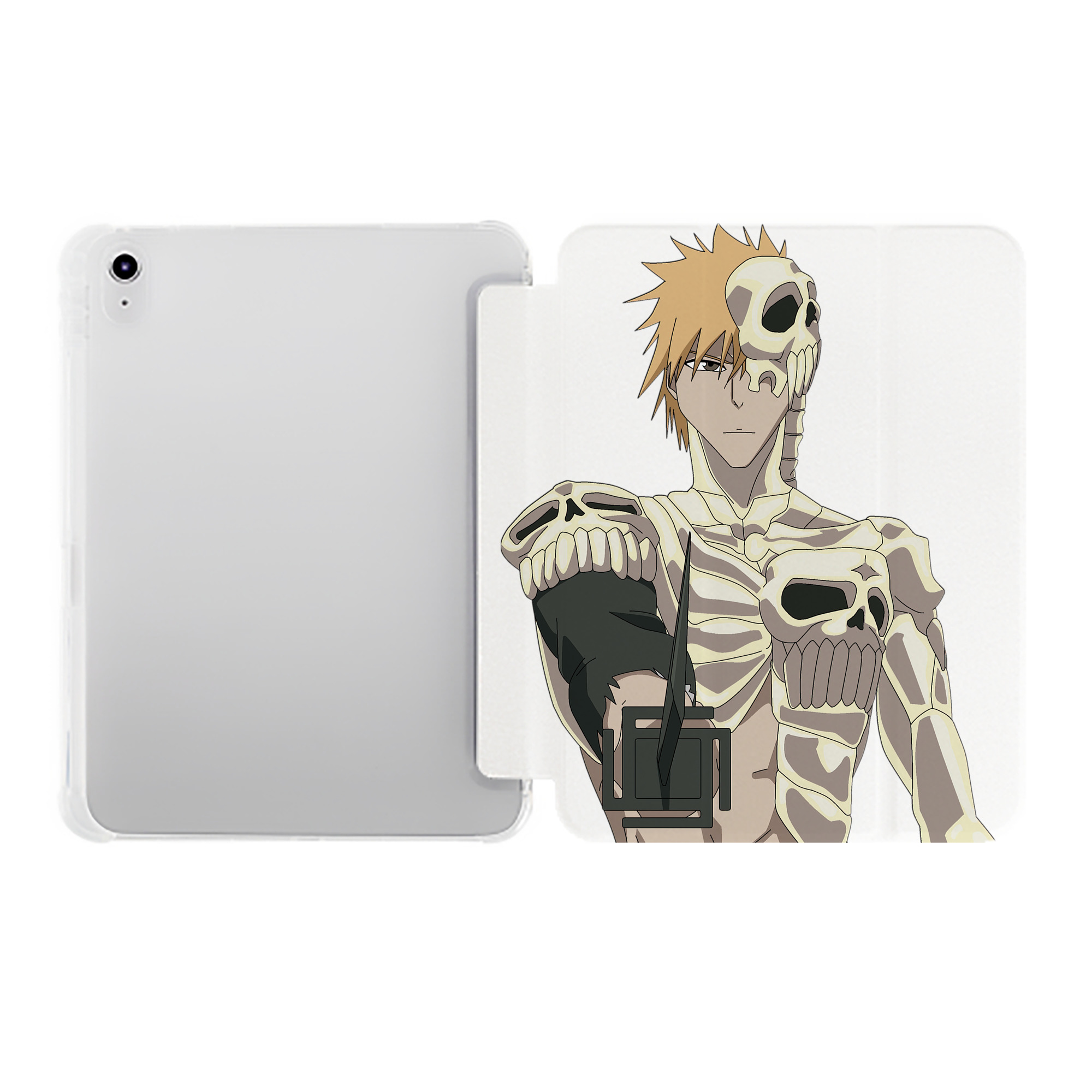 （画像用） ブリーチ 黒崎一護（くろさき いちご）BLEACH Kurosaki Ichigo IPad ケース ペン収納付き 三つ折りスタンド PUレザー×シリコン 対応機種9.5/10.5/10.9インチ